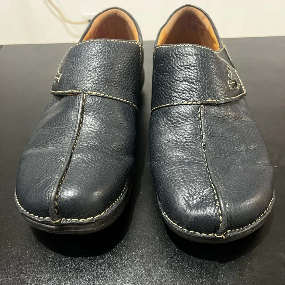 Born WoMen's Leather Casual Slip-On Loafers - Dark Blue 10